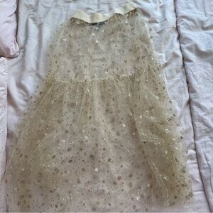 Golden Snowflakes Starry Tulle Skirt